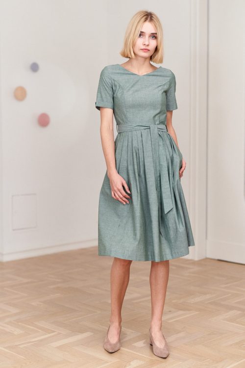 Sukienka Elina zielona oxford