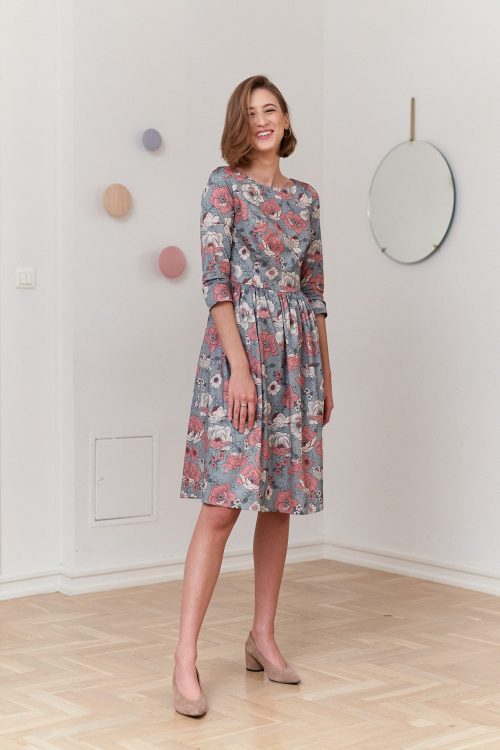 Sukienka Melania Nodulosa szara