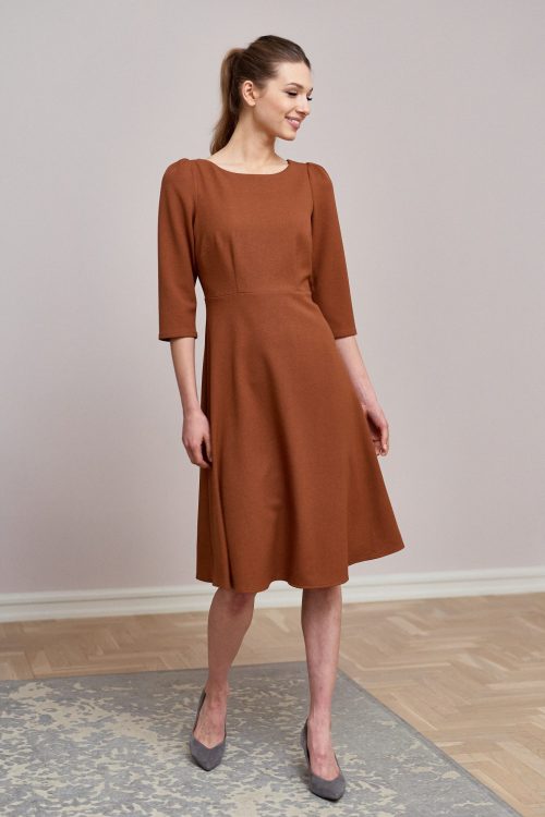 Sukienka Aerin krepa wiskozowa – cynamonowa