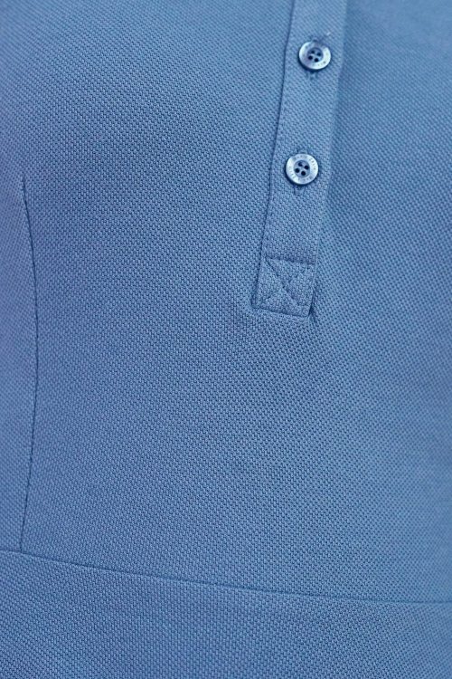Sukienka Polo stalowoniebieska – trapezowa