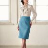 Spódnica Leto błękitna – wełna Harris Tweed