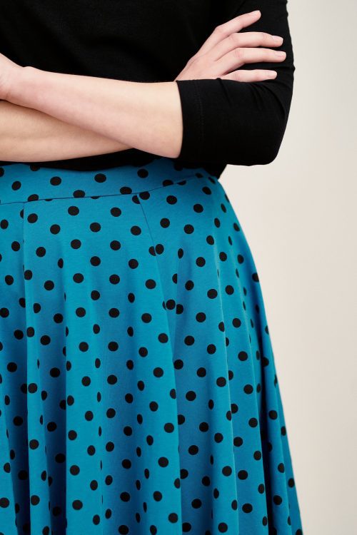 Spódnica Farin ciemnoniebieska w kropki