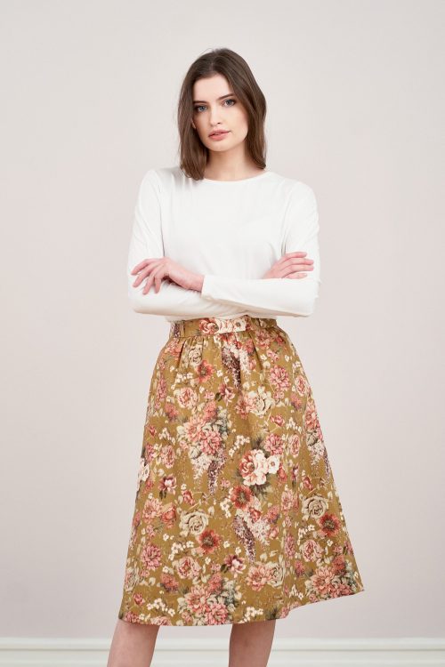 Spódnica Helle Flores ochra