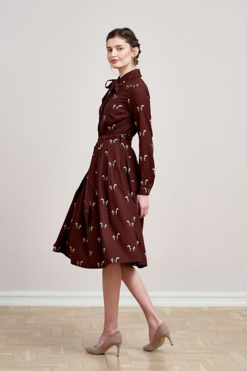 Sukienka Leandra Cavalos bordo