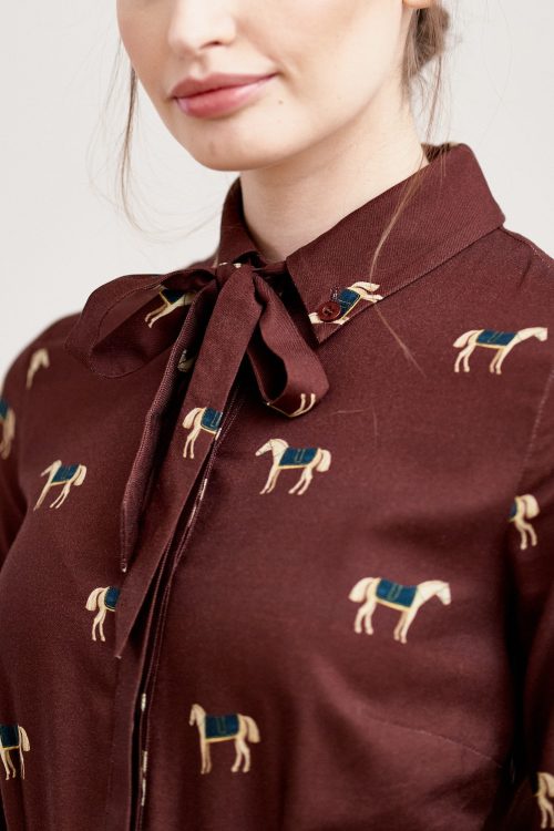 Sukienka Leandra Cavalos bordo