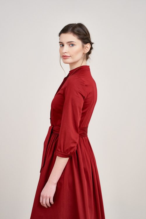 Sukienka Aglaia bawełna z elastanem bordo