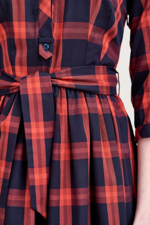 Sukienka Aglaia flanela czerwono-granatowa