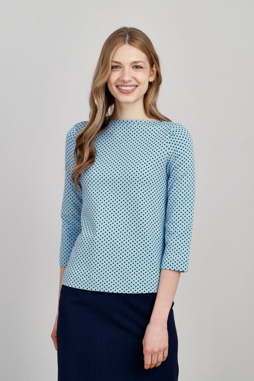Bluza Hermina błękitna w kropeczki