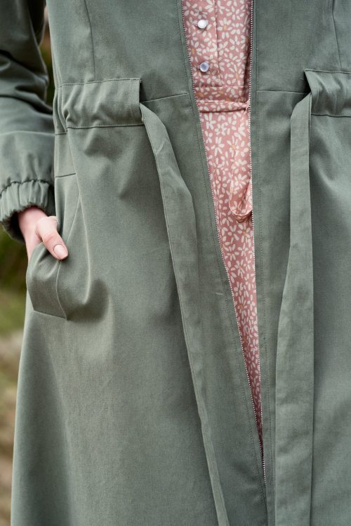 Parka Linda bawełna z elastanem oliwkowa