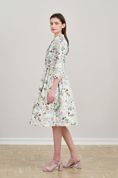 Sukienka Aglaia Ficiforma kremowa