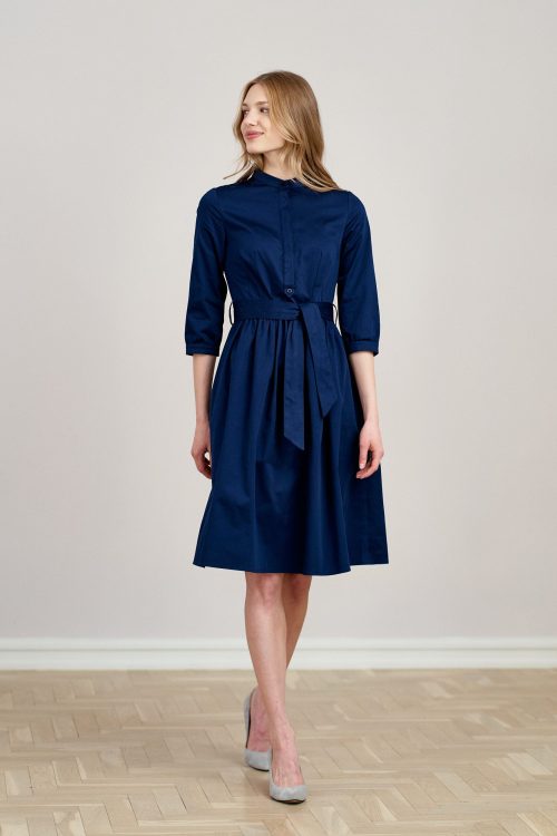 Sukienka Aglaia bawełna z elastanem granatowa