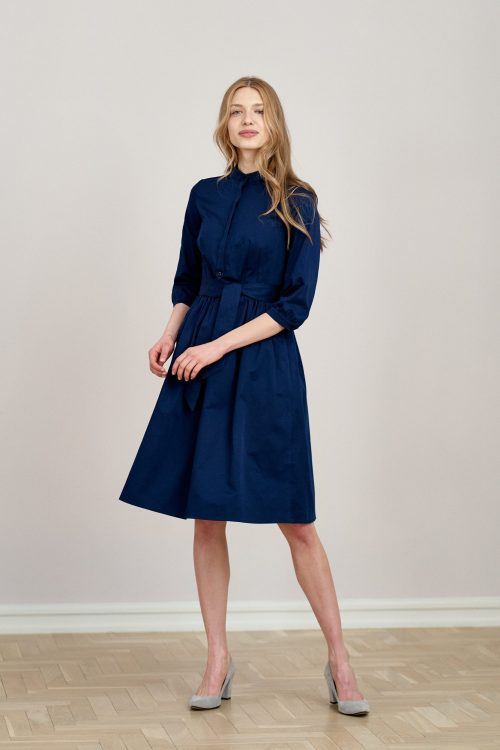 Sukienka Aglaia bawełna z elastanem granatowa