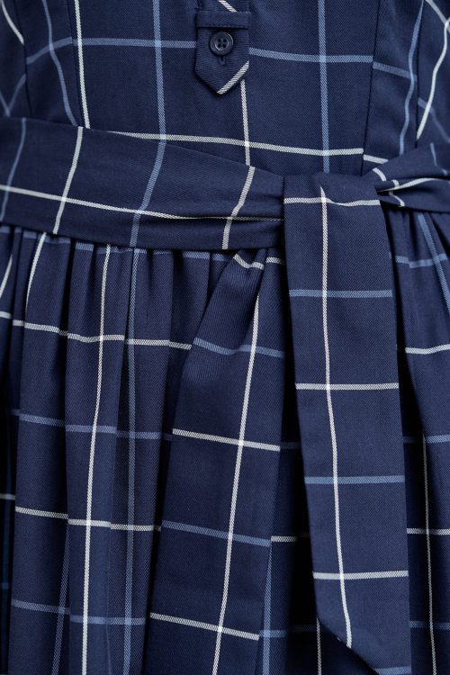 Sukienka Aglaia bawełna granatowa w kratę