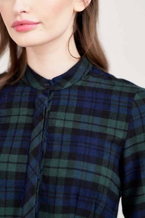 Sukienka Aglaia flanela zielono-granatowa