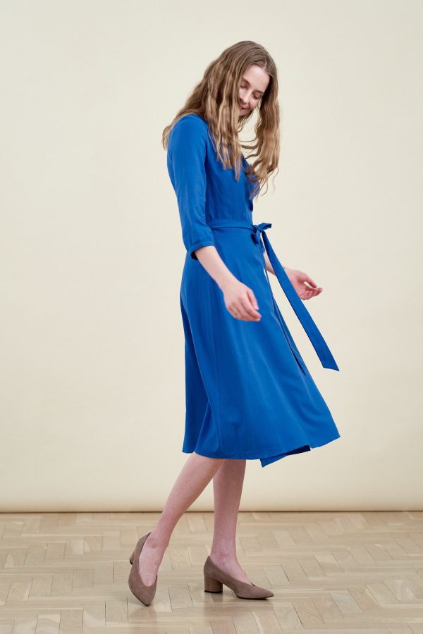 Sukienka Duilin wiskoza z bawełną niebieski