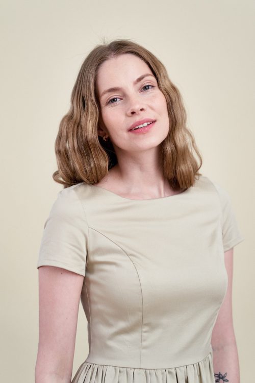 Sukienka Melania bawełna z elastanem beż