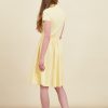 Sukienka Polo z gumką jasnożółta krótki rękaw