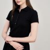 Sukienka Polo z gumką czarna krótki rękaw