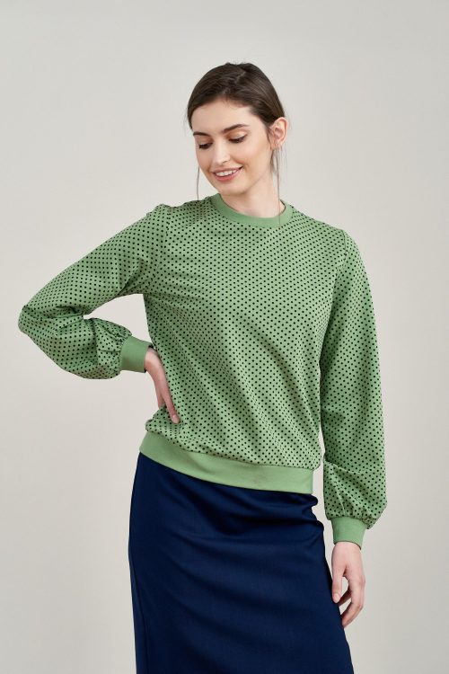 Bluza Molly zieleń wiosenna w kropeczki