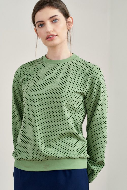 Bluza Molly zieleń wiosenna w kropeczki