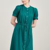 Sukienka Alma wiskoza z bawełną szmaragdowa zieleń
