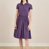 Sukienka Polo z gumką fioletowa krótki rękaw