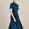 Sukienka Ariana bawełna w zieloną kratę