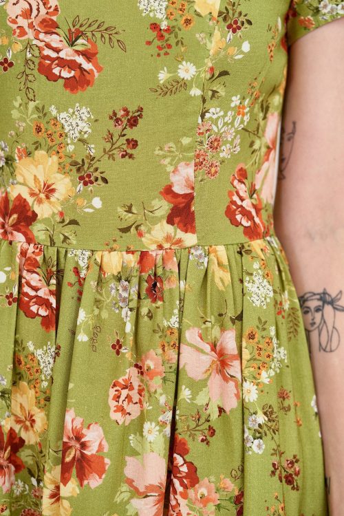 Sukienka Melania bouquet zielona