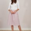 Spódnica Helle oxford w biało-różowy prążek