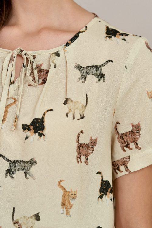 Bluzka Briseida Chats kremowa