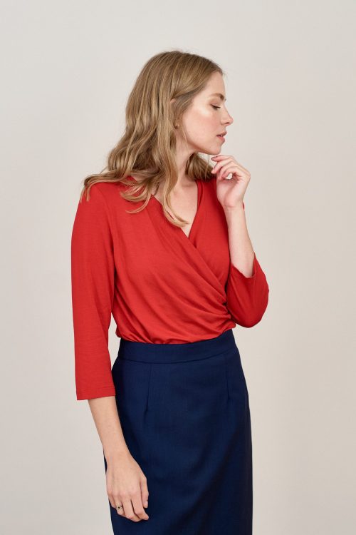 Bluzka Estera czerwień chili mikromodal