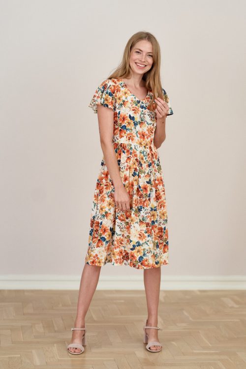 Sukienka Iris Caneton kremowa