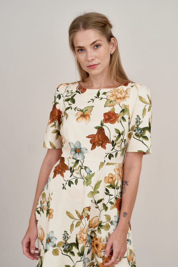 Sukienka Aerin Daffodils kremowa