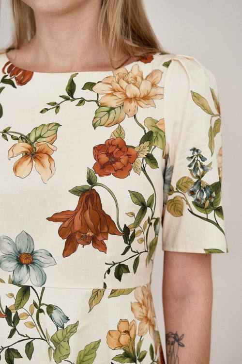 Sukienka Aerin Daffodils kremowa