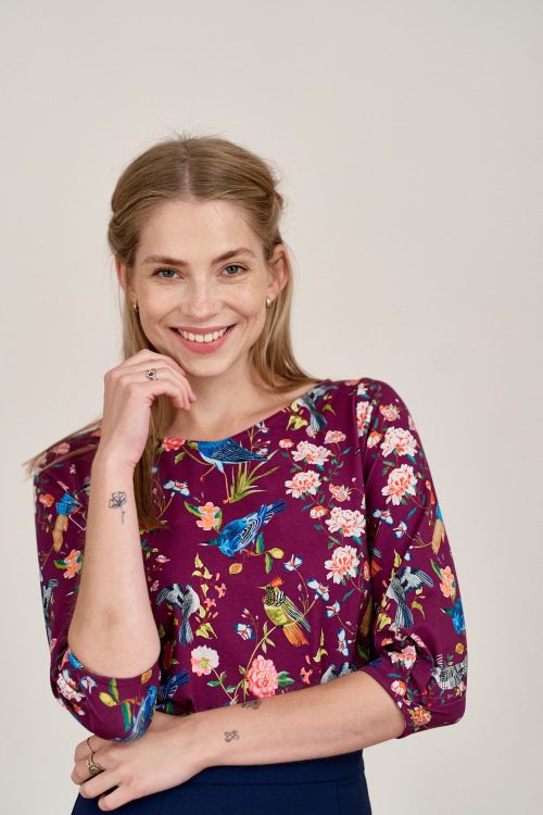 Bluzka Primula Aves śliwkowa