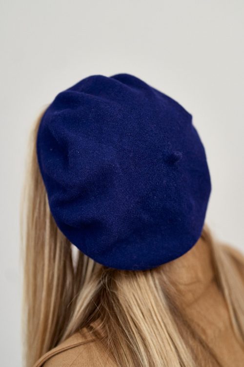 Beret wełniany atramentowy