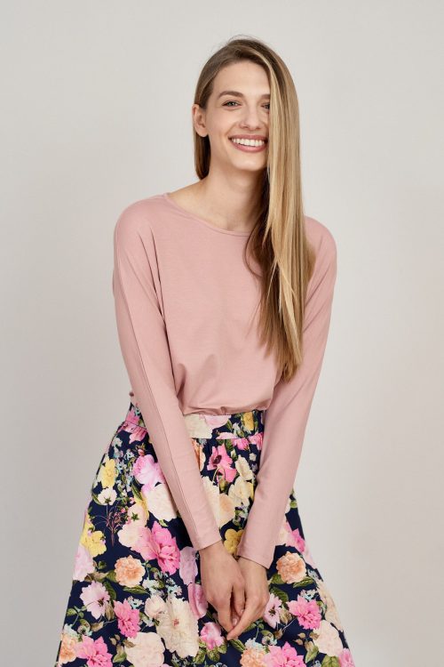Bluzka Kordelia mglisty róż długi rękaw
