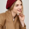 Beret wełniany bordowy