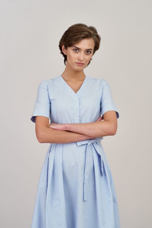 Sukienka Alodia oxford błękitny