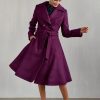Płaszcz Achillea fioletowy melanż – wełna Harris Tweed®