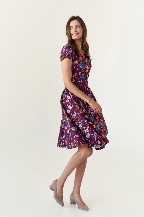 Sukienka Larissa Aves śliwkowa