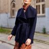 Płaszcz Adela granatowy – wełna Nova Fides