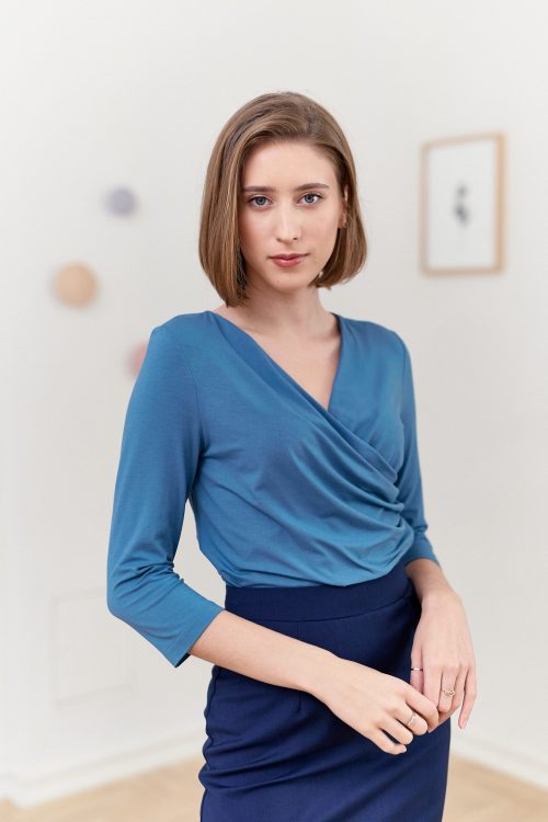 Bluzka Estera szaroniebieska