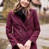 Płaszcz wełniany Debora bordowy