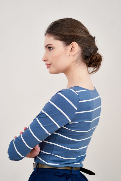 Bluzka Ribolla w błękitno-białe paski