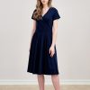 Sukienka Larissa granatowa krótki rękaw