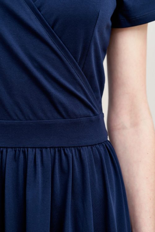 Sukienka Larissa granatowa krótki rękaw