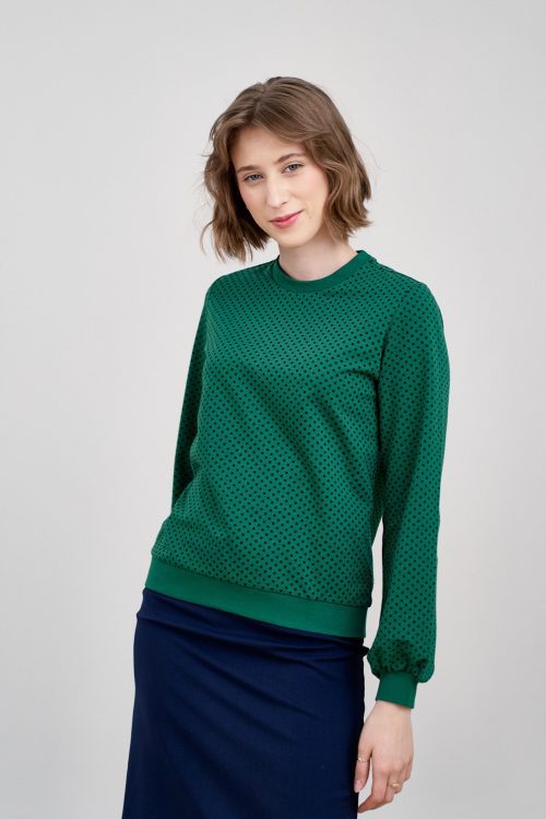 Bluza Molly ciemnozielona w kropeczki