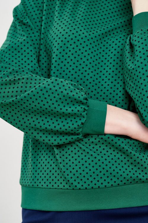 Bluza Molly ciemnozielona w kropeczki