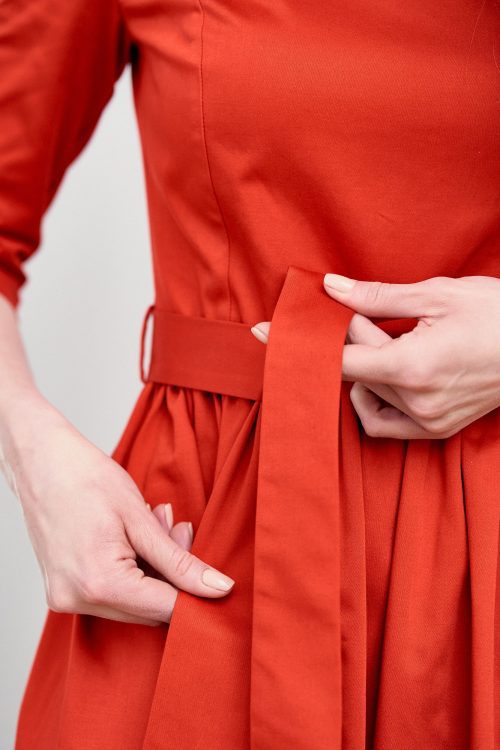 Sukienka Melia bawełna z elastanem czerwień